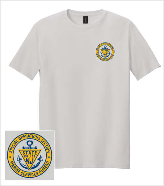 MARINE SERVICES Logo Printed on Premium ICE GREY T-Shirt