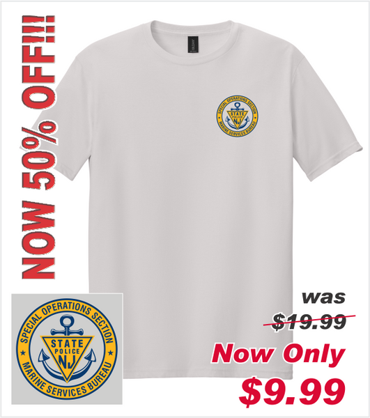 MARINE SERVICES Logo Printed on Premium ICE GREY T-Shirt