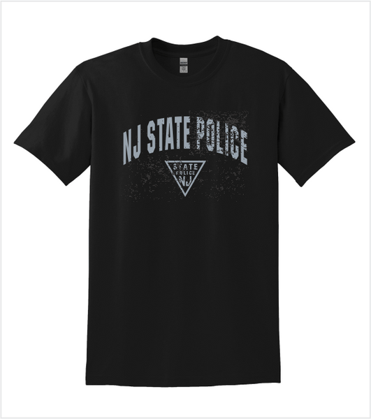 BLACK T-Shirt with Printed Full Front Distressed Logo