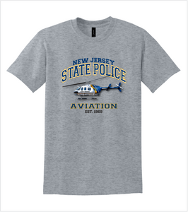 AVIATION Athletic Grey T with Printed Full Color Logo