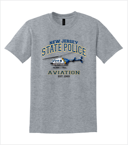 AVIATION Athletic Grey T with Printed Full Color Logo