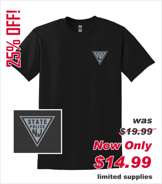 Black T-Shirt with Printed Classic Logo in Grey