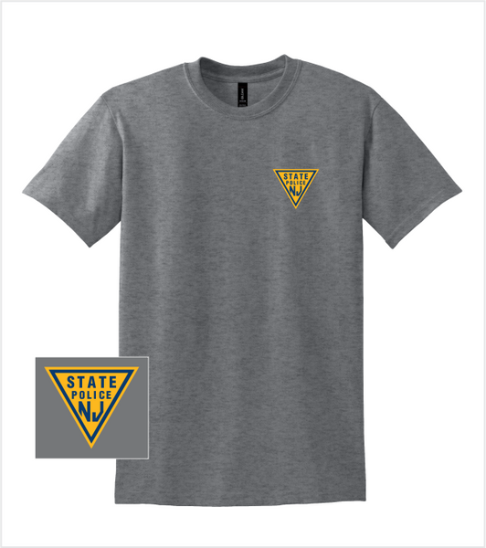 GRAPHITE HEATHER GREY T Printed with Classic Triangle Logo
