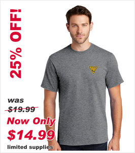 GRAPHITE HEATHER GREY T Printed with Classic Triangle Logo