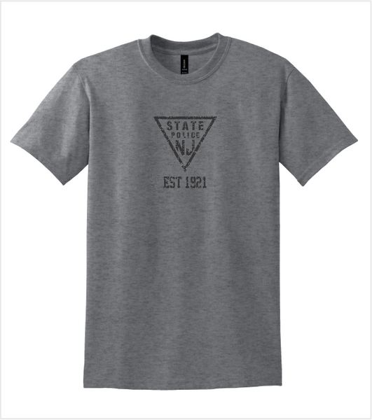 Graphite Heather T Printed with Classic Triangle/1921 Logo