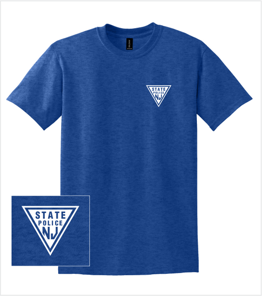 HEATHER DEEP ROYAL T-Shirt with Classic Triangle Logo Printed in White