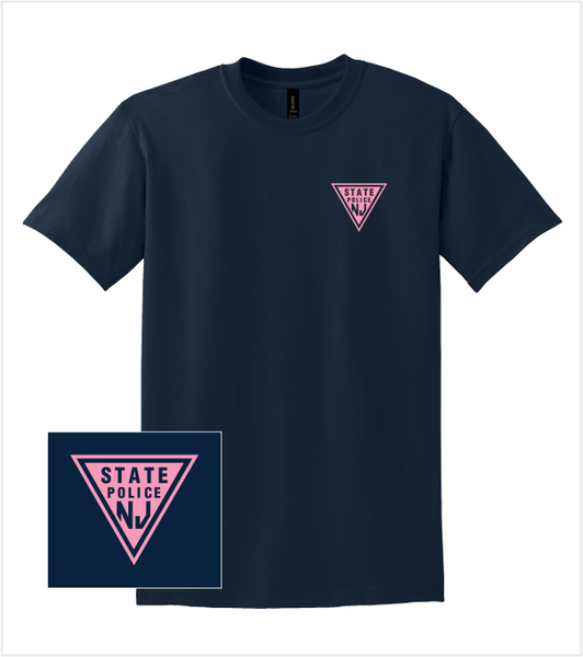NAVY T-shirt with Printed AWARENESS PINK Triangle Logo