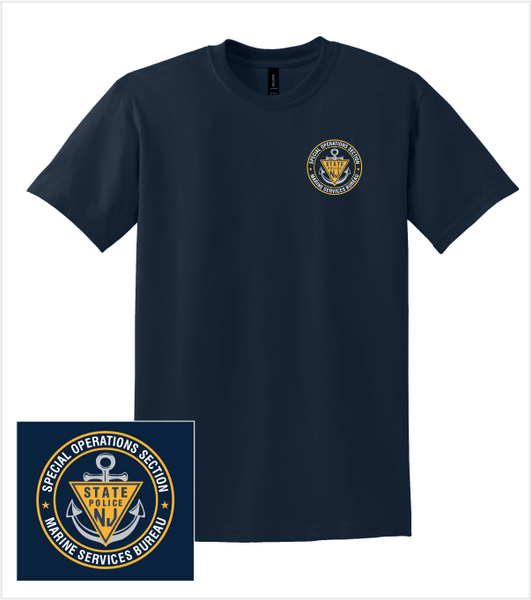 MARINE SERVICES Navy T-Shirt with Printed Logo