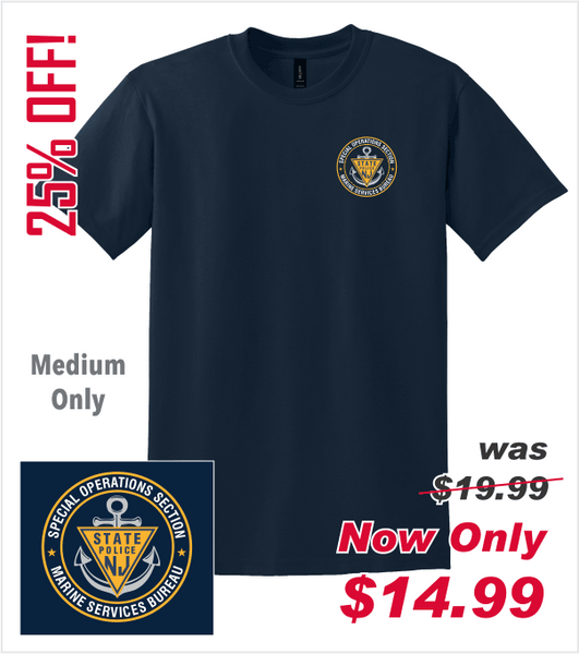 MARINE SERVICES Navy T-Shirt with Printed Logo
