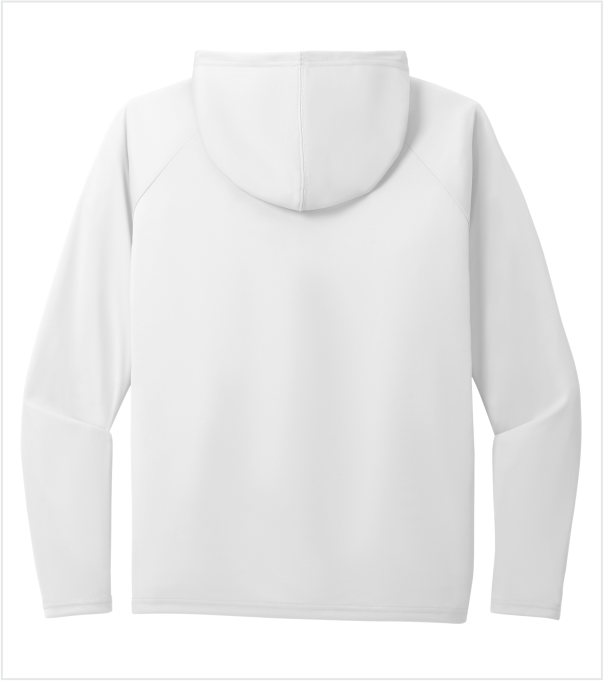 HOODED LONG SLEEVE PERFORMANCE T, White with Printed ANCHOR Logo – True ...