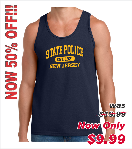 Navy TANK Printed with STATE POLICE Logo