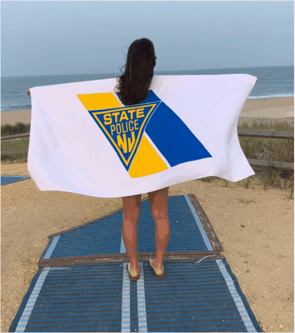 BEACH TOWEL with Large Printed Troop-Car Logo