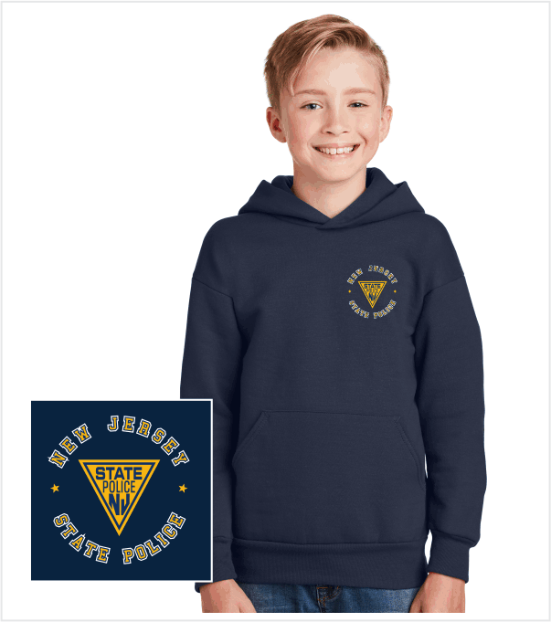 YOUTH Navy Hoodie with Printed Logo