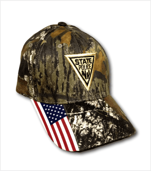 Mossy Oak Breakup with USA Flag on Brim