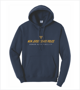 TALL Sizes to 4XLT, Mid-Weight Navy Hood with Printed HDF Logo in Gold/White