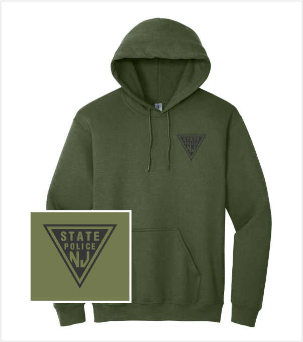 MILITARY GREEN Hood with Printed Classic Logo in Black