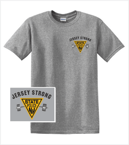 Graphite Heather T Printed with Jersey Strong Logo