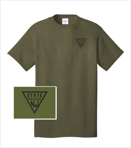 Olive Drab T-shirt with Printed Vintage Logo in Black