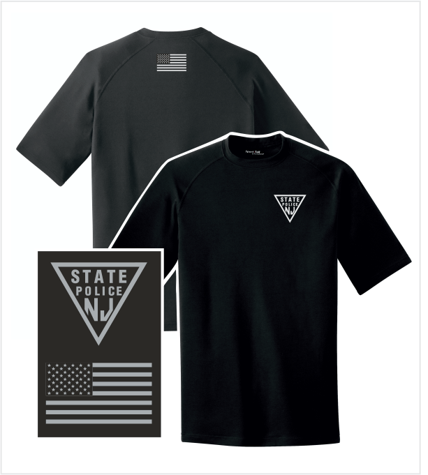 PERFORMANCE PREMIUM T, Black with Printed Logo & US Flag on